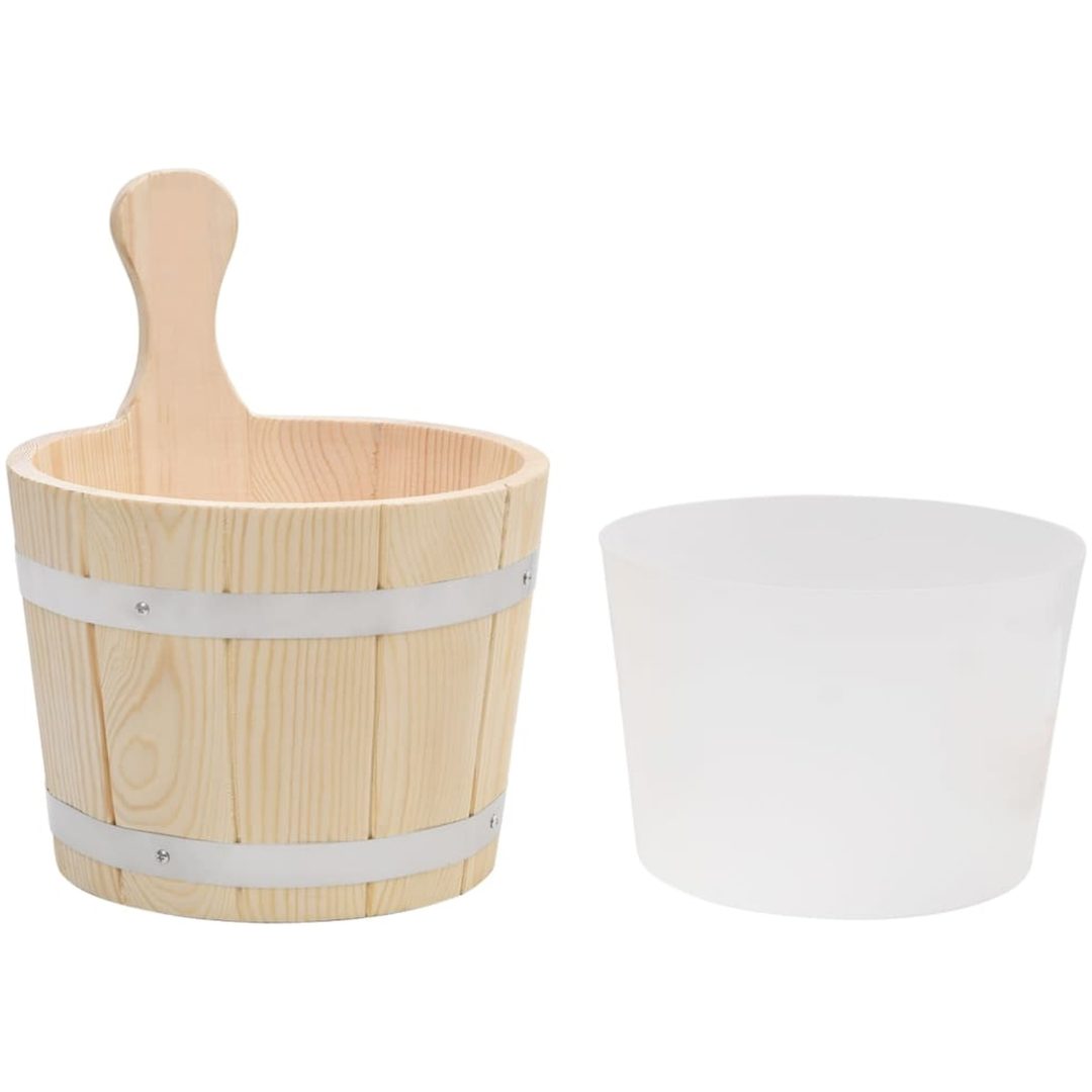 Bastuhink och slev set massiv furu vidaXL – bild 5
