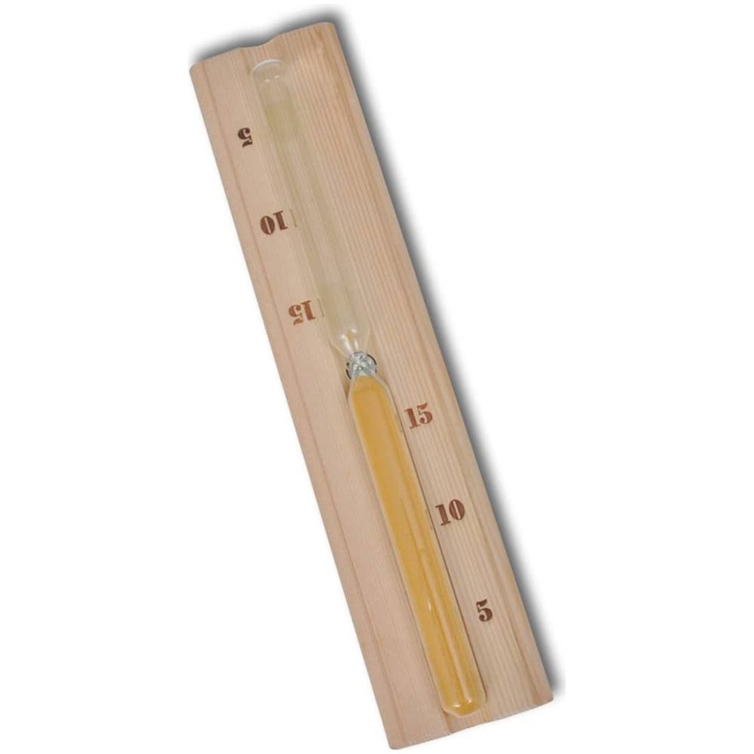 Bastutillbehör 5 delar hink sked timglas termo/hygrometer vidaXL – bild 4