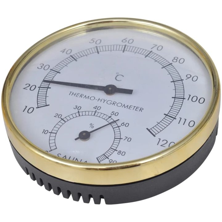 Bastutillbehör 5 delar hink sked timglas termo/hygrometer vidaXL – bild 5