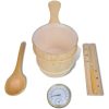 Bastutillbehör 5 delar hink sked timglas termo/hygrometer vidaXL – miniatyr 1