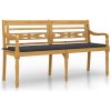 Bataviabänk med antracit dyna massiv teak vidaXL 150 cm – miniatyr 2