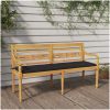 Bataviabänk med antracit dyna massiv teak vidaXL 150 cm – miniatyr 1