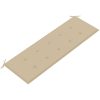 Bataviabänk med beige dyna massiv teak vidaXL 150 cm – miniatyr 5
