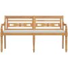 Bataviabänk med dyna massiv teak vidaXL 150 cm – miniatyr 3