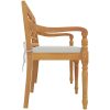Bataviabänk med dyna massiv teak vidaXL 150 cm – miniatyr 4