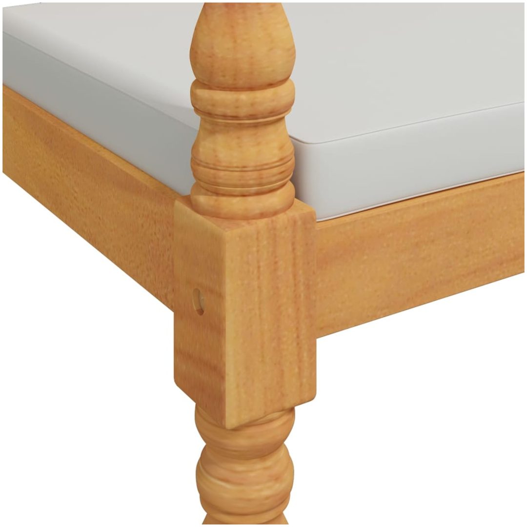 Bataviabänk med dyna massiv teak vidaXL 150 cm – bild 5