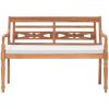 Bataviabänk med dyna teak vidaXL 120 cm – miniatyr 2