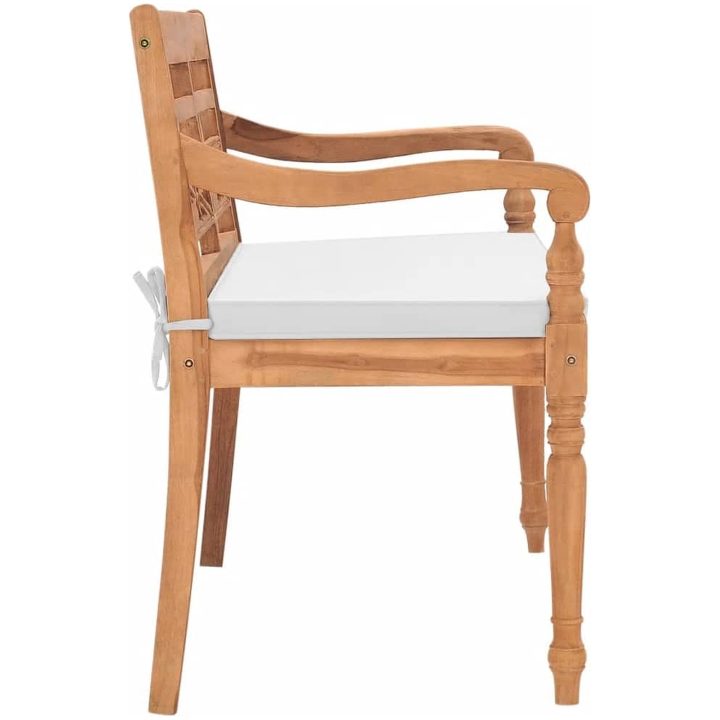 Bataviabänk med dyna teak vidaXL 120 cm – bild 3