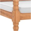 Bataviabänk med dyna teak vidaXL 120 cm – miniatyr 5