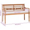Bataviabänk med dyna teak vidaXL 120 cm – miniatyr 6