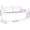 Bataviabänk med gräddvit dyna massiv teak vidaXL 150 cm – miniatyr 8