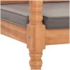 Bataviabänk med mörkgrå dyna massiv teak vidaXL 120 cm – miniatyr 5