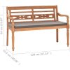 Bataviabänk med mörkgrå dyna massiv teak vidaXL 120 cm – miniatyr 6
