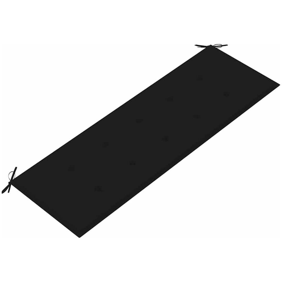 Bataviabänk med svart dyna massiv teak vidaXL 150 cm – bild 5