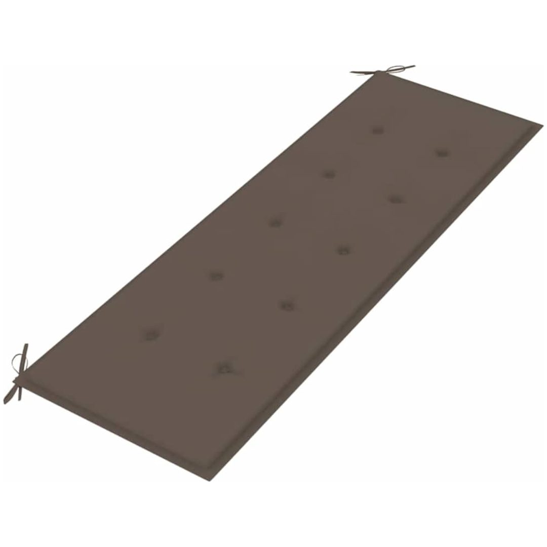 Bataviabänk med taupe dyna massiv teak vidaXL 150 cm – bild 5