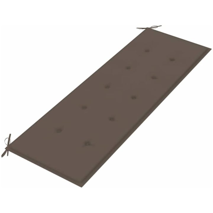 Bataviabänk med taupe dyna massiv teak vidaXL 150 cm – bild 5