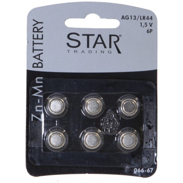 Star Trading Batteri 6-pack AG13/LR44 Silver