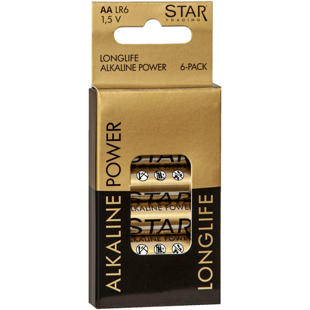 Batteri AA 1,5V Power Alkaline Guld Star Trading – bild 2