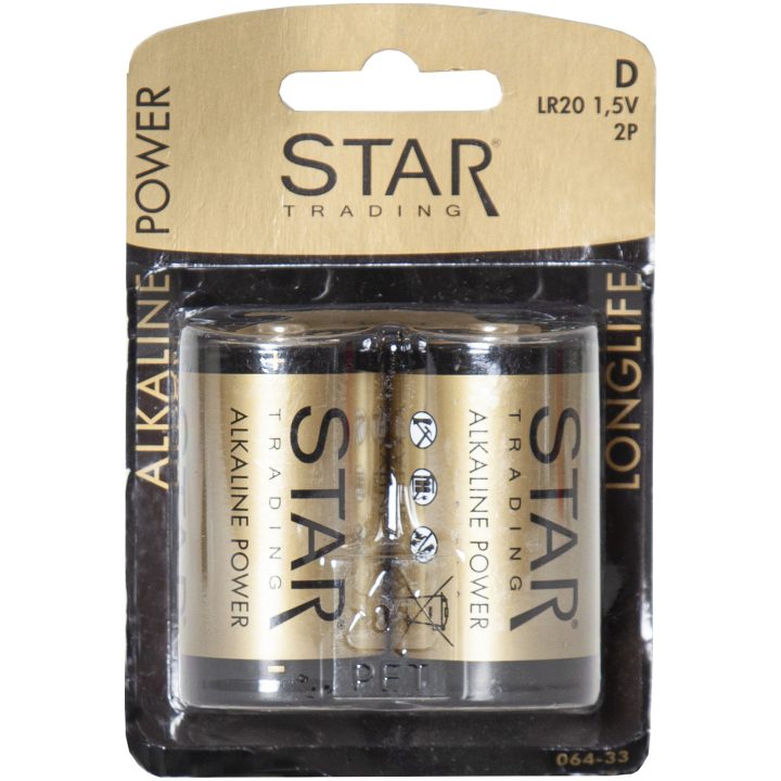 Batteri D 1,5V Power Alkaline Guld Star Trading – bild 2