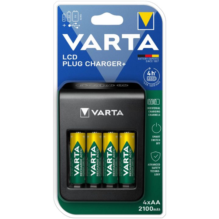 Batteriladdare för vägguttag med LCD-display Varta BATTERILADDARE LCD CHARGER+ – bild 4
