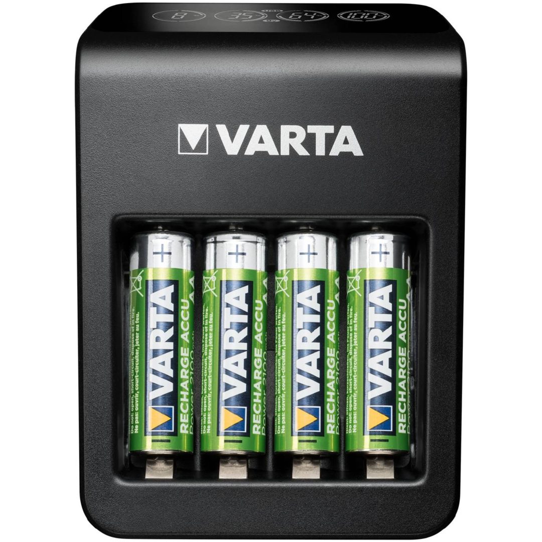 Batteriladdare för vägguttag med LCD-display Varta BATTERILADDARE LCD CHARGER+