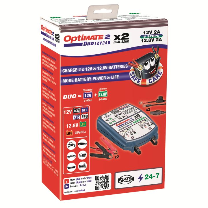 Batteriladdare Optimate 2 Duo X 2 Bank Blå TECMATE Batteriladdare – bild 6