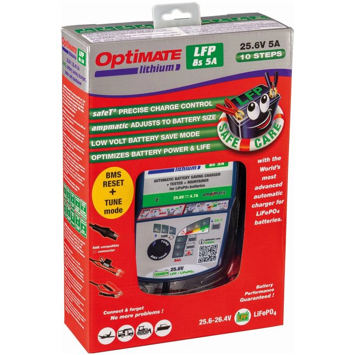 Batteriladdare Optimate Lithium Lfp 8s 5a Blå TECMATE Batteriladdare – bild 2