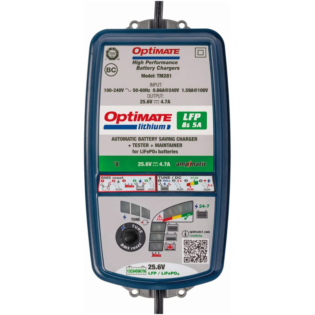 Batteriladdare Optimate Lithium Lfp 8s 5a Blå TECMATE Batteriladdare