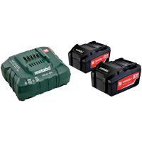 Batteripaket med laddare 18V 2 x 4 Ah Li-jon METABO