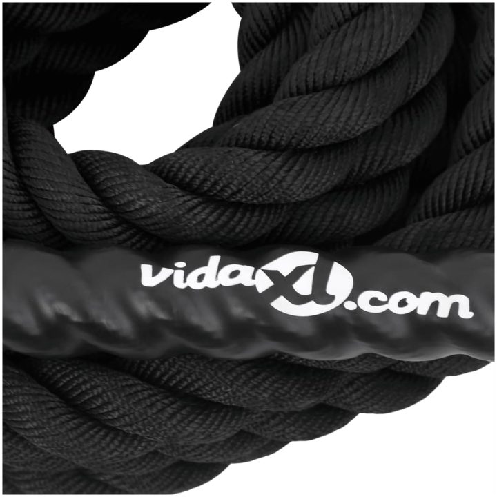 Battle rope svart 4,5 kg polyester vidaXL 6 m – bild 9