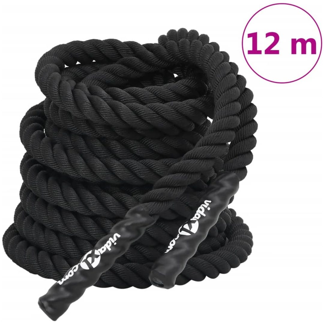 Battle rope svart 9 kg polyester vidaXL 12 m