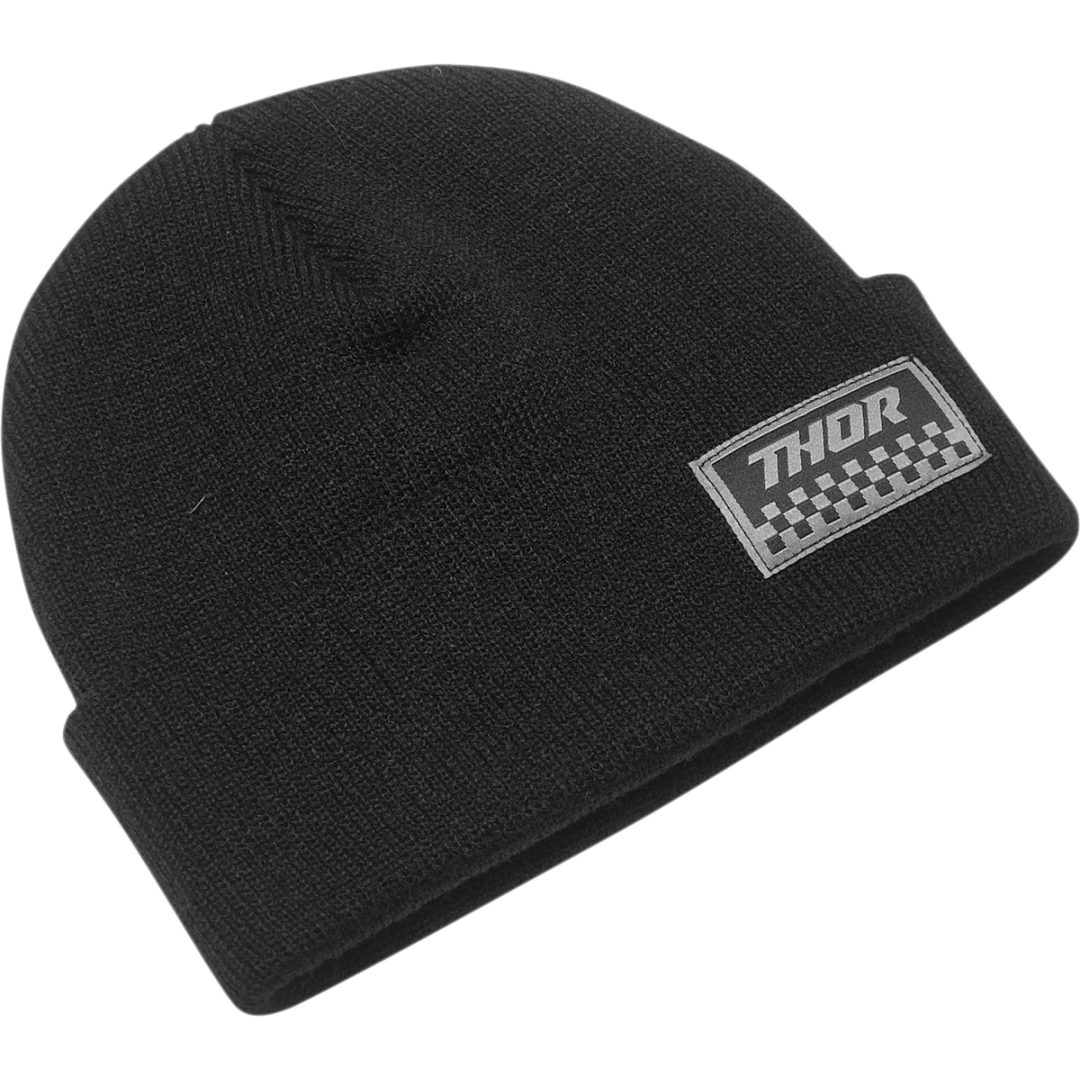Beanie Checker Svart THOR En storlek