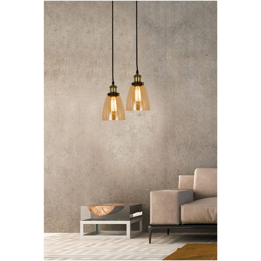 Becky Taklampa, Antik/amber ANETA HOME Sockel E27 Antik /Amber – bild 3