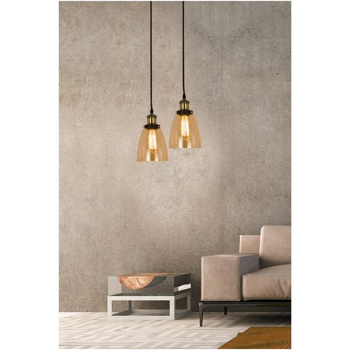 Becky Taklampa, Antik/amber ANETA HOME Sockel E27 Antik /Amber – bild 3