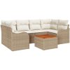 Beige trädgårdssoffset 7 pcs Beige, vit vidaXL Stor – miniatyr 2