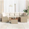 Beige trädgårdssoffset 7 pcs Beige, vit vidaXL Stor – miniatyr 1