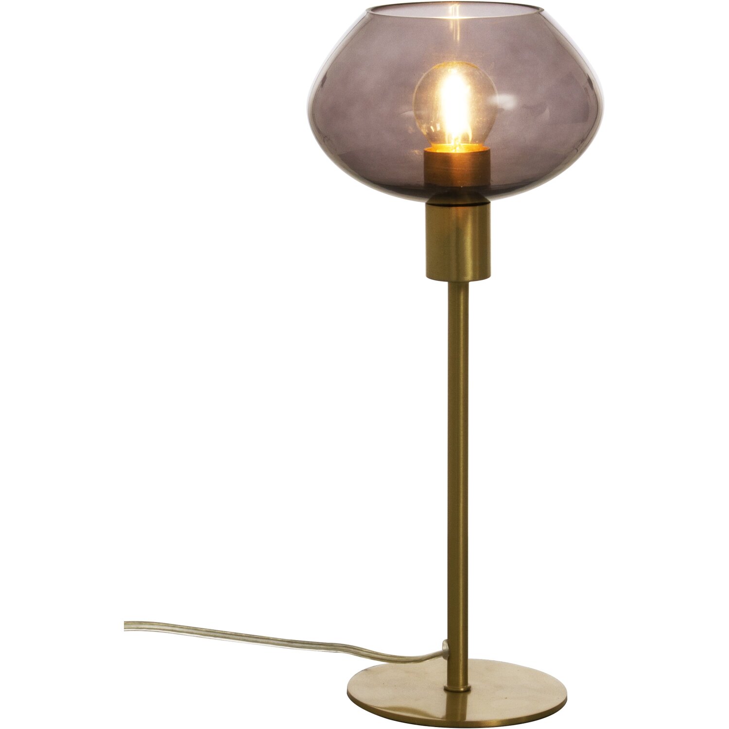Bordslampa aneta lighting - Bell bordlampa hög, matt mässing rök sockel e14 br metall