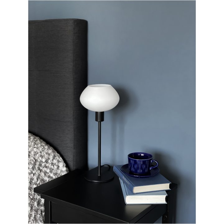 Bell Bordlampa Hög, Svart/vit ANETA HOME Sockel E14 Svart /Opalvit – bild 4