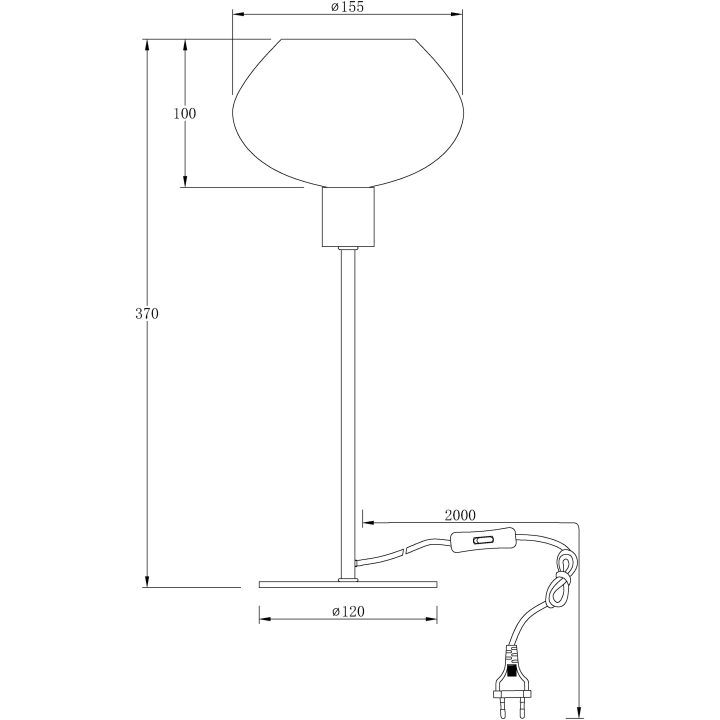Bell Bordlampa Hög, Svart/vit ANETA HOME Sockel E14 Svart /Opalvit – bild 7