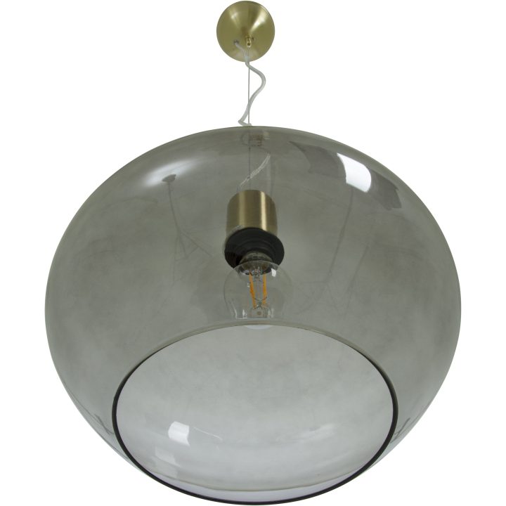 Bell Taklampa 35cm, ANETA HOME Matt Mässing /Rök – bild 2
