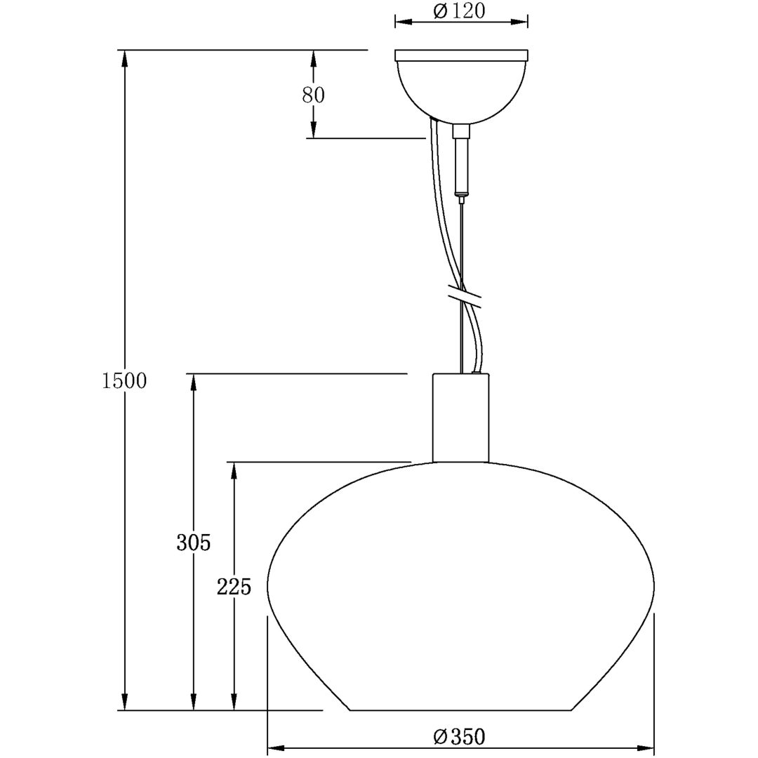 Bell Taklampa 35cm, ANETA HOME Matt Mässing /Rök – bild 9