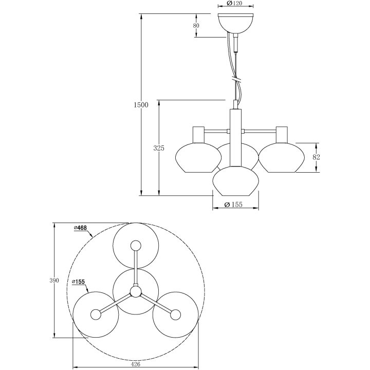 Bell Taklampa ANETA HOME Svart /Opalvit – bild 8