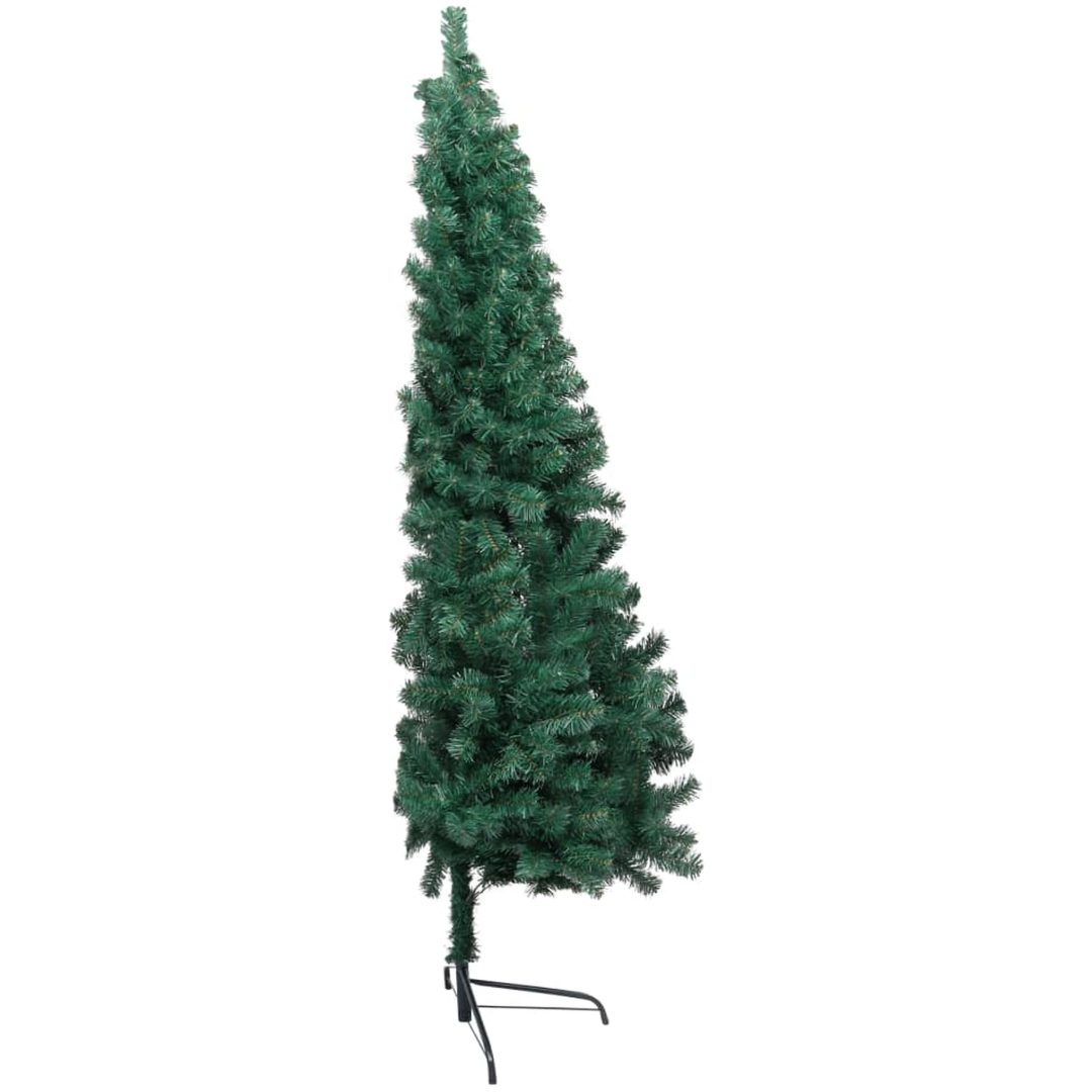 Belyst halv plastgran med kulor grön 120 cm vidaXL 120 x 68 cm – bild 3