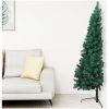 Belyst halv plastgran med kulor grön 150 cm vidaXL 150 x 95 cm – miniatyr 4