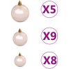 Belyst halv plastgran med kulor grön 150 cm vidaXL 150 x 95 cm – miniatyr 11