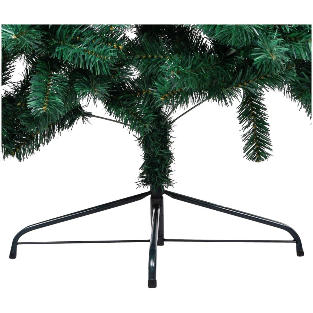 Belyst halv plastgran med kulor grön 150 cm vidaXL 150 x 95 cm – bild 6