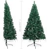 Belyst halv plastgran med kulor grön 180 cm vidaXL 180 x 110 cm – miniatyr 12