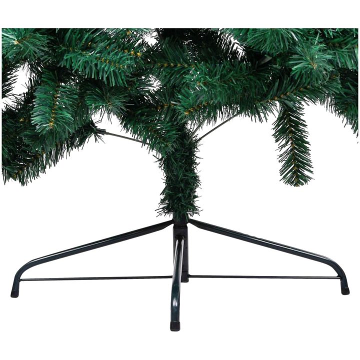 Belyst halv plastgran med kulor grön 180 cm vidaXL 180 x 110 cm – bild 5