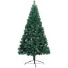 Belyst halv plastgran med kulor grön 210 cm vidaXL 210 x 120 cm – miniatyr 2