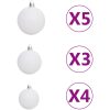 Belyst halv plastgran med kulor vit 120 cm vidaXL 120 x 68 cm – miniatyr 6